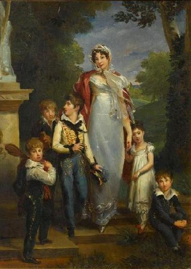  Portrait de la marechale Lannes et ses enfants